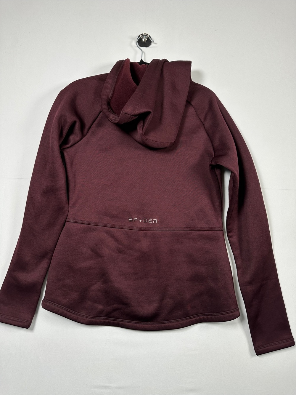 Spyder Performance Hoodie Jacket Burgundy Thumbhole Zip Up Size M - Picture 6 of 10